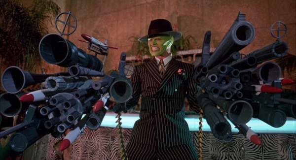 Image result for the mask with guns scene