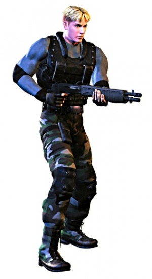 Promotional image of Dylan with his SPAS-12 in hand. In this case, it lacks the folding stock and has a shorter barrel.