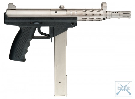 Screen used AA Arms/Kimel Industries AP-9 Pistol - 9x19mm. This is a screen used AP9 from the film, Satin Nickel with Nickel muzzle brake.