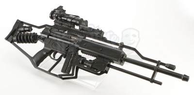 Screen used stunt rifle from Oblivion. Image from Prop Store of London.