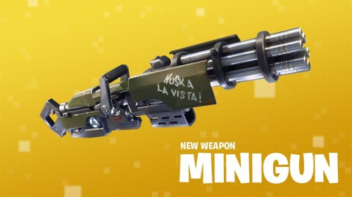 The in-game model for the minigun. The phrase "husk a la vista" is an obvious homage to the iconic line from Terminator 2: Judgement Day