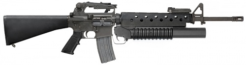 M16A2 (5.56x45mm) with M203 40mm grenade launcher