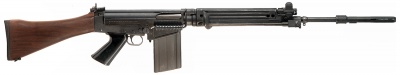 Original FN LAR Light Automatic Rifle - full auto rifle with Wooden buttstock - 7.62x51mm. Many of these rifles were issued with wooden buttstocks by FN Belgium and are seen in wars all over the world in this configuration.