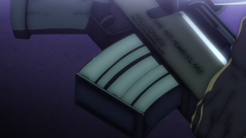 In this shot, the rollmarks seem to have changed, note the word "Hallconnen" engraved on the rifle.