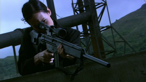 Yuet Song (Maggie Q) aims and fires her PSG-1 rifle