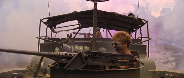 Lance Johnson (Sam Bottoms) fires the double hand mounted Browning M2HB's in Apocalypse Now.