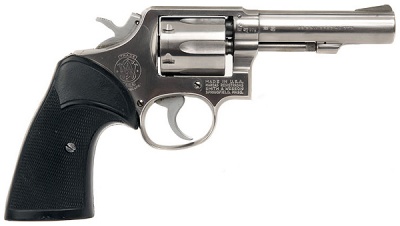 Smith & Wesson Model 64 with 4" barrel - .38 Special. This is the stainless steel version of the Model 10 Heavy Barrel.
