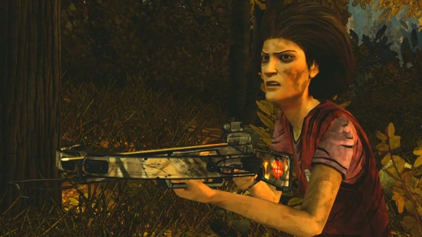 Jolene with the crossbow in Episode 2.