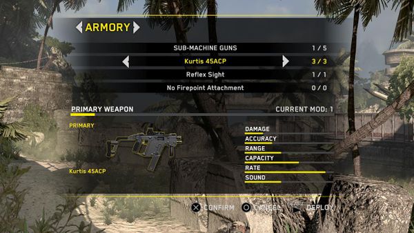 Vector in the MP weapon selection screen.