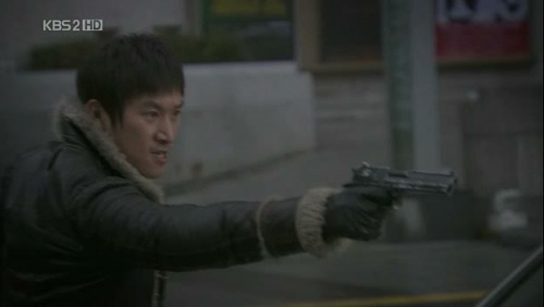 The terrorist uses his DE during the shootout in Seoul