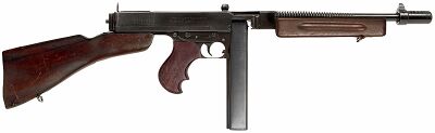 M1928A1 Thompson with 30-round magazine and early 'simplified' rear sight that would be adopted for the M1 Thompson - .45 ACP